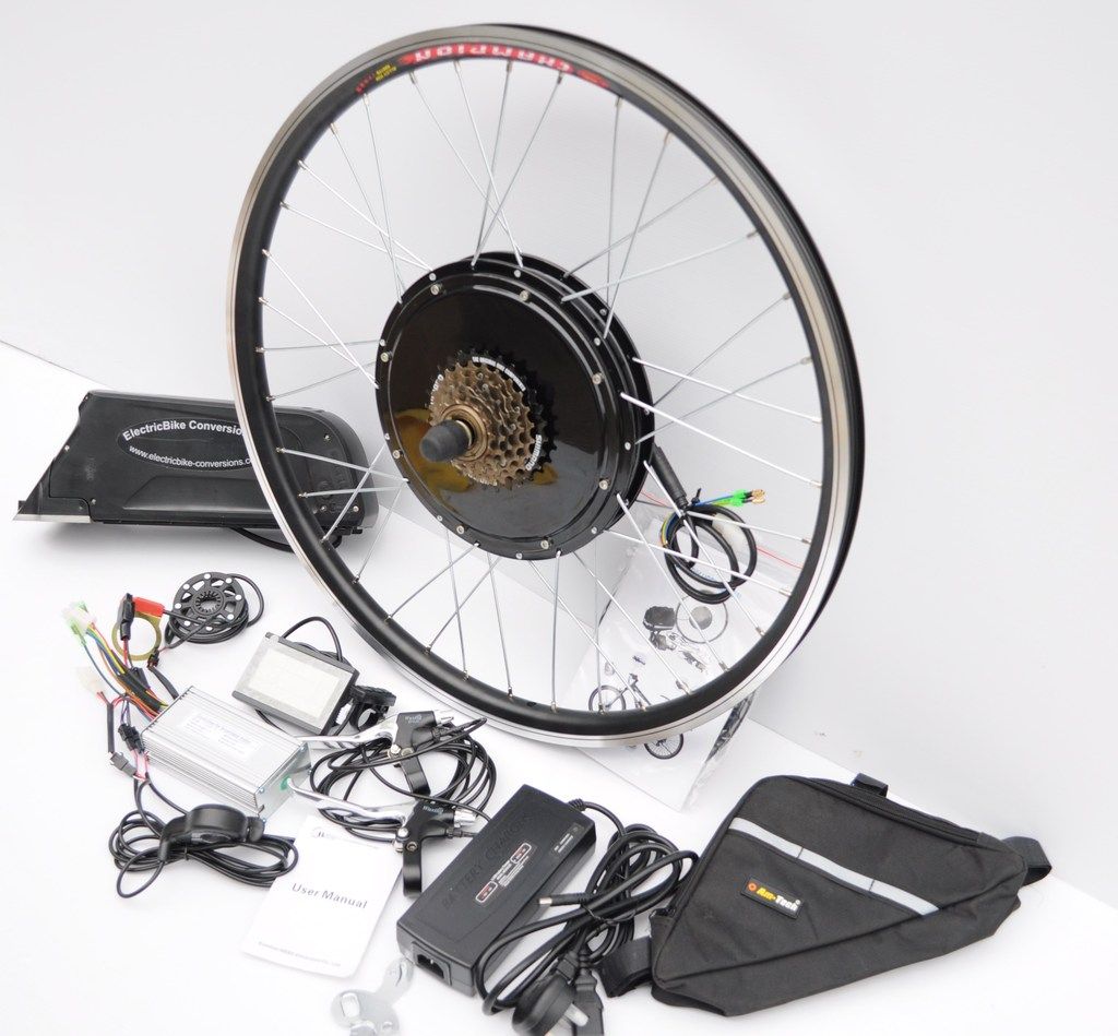 500W Electric E Bike Conversion Kit With Battery 36v Lithium Front/Rear